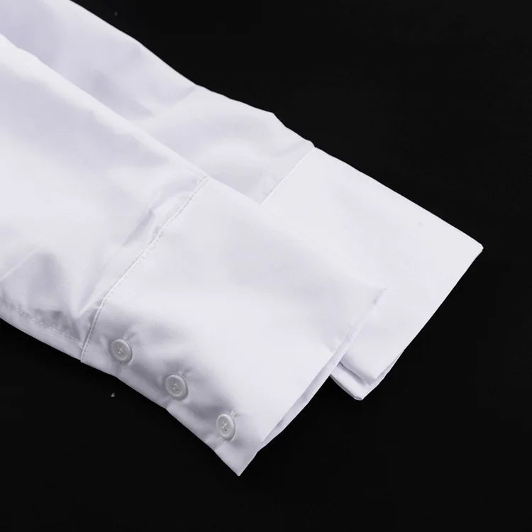 White shirt with rolled-up sleeves on a black background